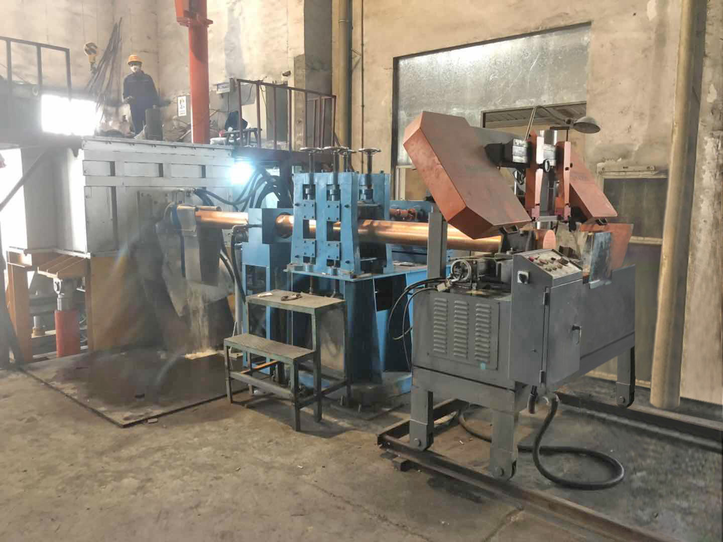 horizontal continuous casting machine for red copper tube