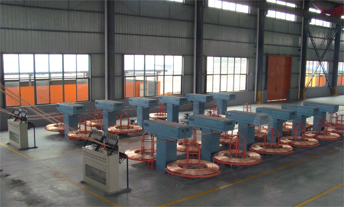 the coiling machine in upwards continuous casting machine for oxygen-free copper rod